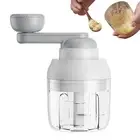1X Manual Food Processor Mini Cordless Vegetable Garlic Chopper With Hand Crank