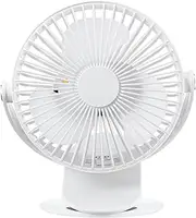 USB Desk Clip On Fan Portable Cooling Clamp Table Wall Battery Powered Air Circulator 360 Degree Rotation with Light for Car Stroller Travel Camping