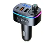 Bluetooth Car Charger Adapter Type-C 2USB Wireless FM Transmitter AUX Hands-Free