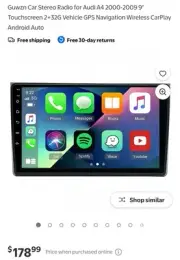 Guwzn Car Stereo for Audi A4 2000-2009 9" Touchscreen GPS Navigation CarPlay