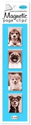 Re-marks Puppy Smile Beagle Mini Photo Sepia Tone Magnetic Page Clips Set of 4