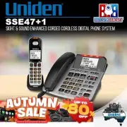 Uniden SS E47 + 1 Sight & Sound Enhanced Corded &Cordless Digital Phone System