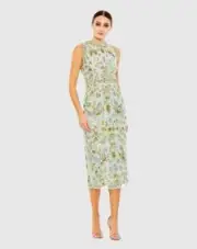 MAC DUGGAL EMBELLISHED HIGH NECK SLEEVELESS MINI DRESS BLUE SZ 8 SAGE NWT! $698