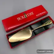 Retroneu 24K Gold Electroplate HOLIDAY PIE CAKE PASTRY Server, 10”