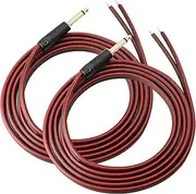 Yuchenfeng 1/4" Gold-Plated TS Mono Plug to Bare Wire Speaker Cable - 14AWG OFC, Double PVC Shielded for Guitar, Mic & DJ Gear | Hi-Fi Audio, Durable Anti-Corrosion(16.4FT 2PCS)