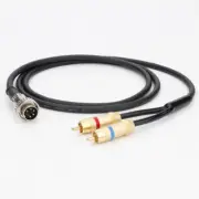 OFC Copper RCA Cable Gold Plated 5Pin to 2RCA Plug Twist Wire for Phono Turnable