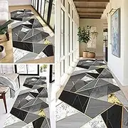 Washable Grey Runner Rug - Entryway Hall Corridor Carpet Runner Non Skid Washable, Runners for Hallways Modern Soft Narrow Rugs for Bathroom Laundry Bedroom(2.3ft×6.6ft/70×200cm)