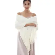 Winter Scarfs for Women Pashmina Shawls Wraps for Evening Dresses Large Ivory