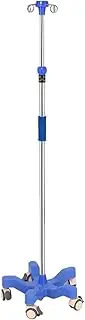 IV Pole w/Wheels Steel Portable 5-Leg Iv Fluid Bag Stand w/4 Hooks Rolling Adjustable Height Infusion Stand for Hospital Clinic Home