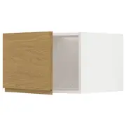 METOD top cabinet for fridge/freezer, white/Voxtorp oak effect, 60x60x40 cm