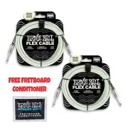 Ernie Ball Flex Instrument 2-10ft Cable Bundle (Glow In The Dark P06436)