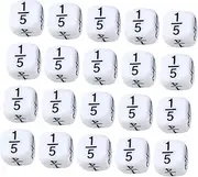 Kisangel 20pcs Mathematics Game Dice Math Game Dice Teaching Class White Math Classroom Multifunctional Polyhedral Numbers Fraction Teaching Accessories Classroom Accessories Plastic White