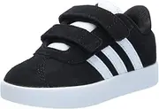 [adidas] Baby Vl Court 3.0 Hook & Loop Sneaker, Black/White/Black, 5.5 US Unisex Infant