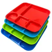 3pk Microwave Divided Plate Durable 5 Sectioned Dinner Tray Meal Snack Bpa Free