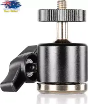 360° Rotating Mini Ball Head, 1/4" & 3/8" Thread Base for DSLR, Phone, GoPro