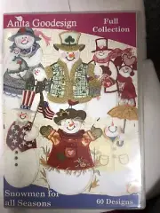 Anita Goodesign Snowmen for all Seasons Embroidery Machine Design CD NEW 74AGHD