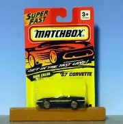 MATCHBOX SUPERFAST #14 - BLACK '87 CORVETTE - MINT ON CARD 1993