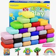 Ixiaoyoo Air Dry Clay, Modelling Clay for Kids, 30 Colors DIY Molding Magic Clay for with Tools, Soft & Non-Sticky, Toys Gifts for Age 3 4 5 6 7 8+ Years Old Boys Girls Kids (30 Colors)