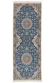 Nain 9la Hand-Knotted Persian Carpet 205x77 cm-Neu, Orient, Carpet, Runner, Blue