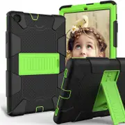 Catzon Silicone+PC Case 3-Layer Anti-fall Protective Cover Tablet Stand For Samsung Galaxy Tab A 10.1 inch T510(2019)-7black olivia