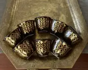 Mini Tea Cups Shot Glasses Ceramic Black Gold Set 8 Coffee Expresso Moroccan