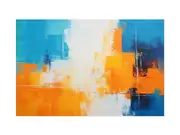 Orange Blue Art Painting Canvas Print
