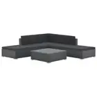 6 Pcs Garden Lounge Set Poly Rattan Furniture Modular Patio Sofa With Cushions