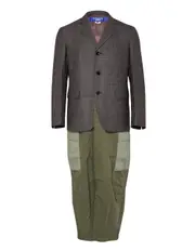 [Junya Watanabe] Wool Check Cotton Herringbone Coat