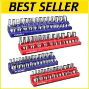 Magnetic Socket Holder Set for 1/4" & 3/8" Sockets - Complete 4-Piece Kit