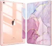 MCC iPad Air 4 10.9" 2020 Case Cover Clear Back Pencil Holder Apple Marble [Pink]