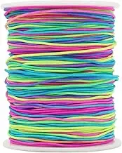 1mm Elastic String, 328 Feet Rainbow Stretchy Bracelet String Beading Cord for Bracelets, Necklaces, Jewelry Making, Pony Beads and Crafts