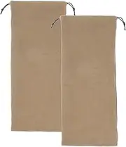 uxcell 2 Pack Dust Bags for Handbags, 7.9x17.8" Cotton Drawstring Storage Pouch Bag Dust Cover Storage Bags for Purses Shoes Boots Daily Travel Storage, Khaki