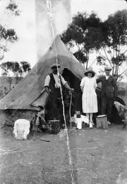 Karawinna District Victoria 1925 - The tent which was the Allen fa- Old Photo