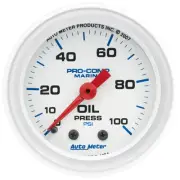 Auto Meter 200790 Pro-Comp White Phantom Marine Oil Pressure Gauge Diameter: 2-1