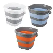 3 Pack Collapsible Bucket with Large 2.6 Gallon (10L) Each, Portable Plastic