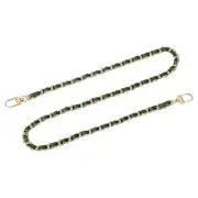 32" Purse Chain Strap with Buckles for Shoulder (Green + Gold)