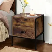 ALFORDSON Oak Bedside Table with 2-Drawer 44cm x 40cm x 51cm Sofa Side End Table Storage Organiser Cabinet Nightstand for Bedroom, Living Room and Hallway