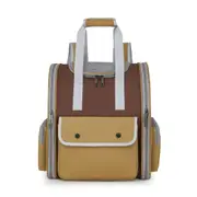 GGP Khaki Portable Pet Carrier Backpack Spacious, Breathable, And Travel Friendly For Cats And Small Dogs