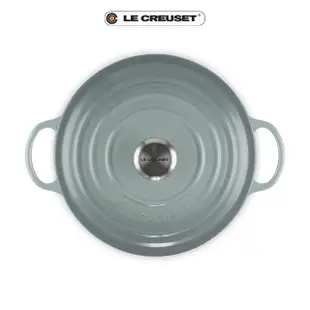 【Le Creuset】典藏琺瑯鑄鐵鍋媽咪鍋26cm(海洋之花-鋼頭-內鍋黑)