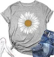 [MMIUAEG] Bohemian Daisy Flower Floral T Shirt for Women