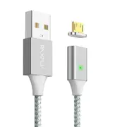 2.1A Magnetic Braided Micro USB Fast Charging Data Cable 1M For Xiaomi Redmi Note 5 5 Plus S7 SILVER COLOR