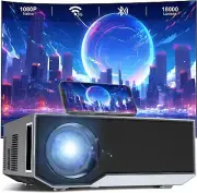 Projector with Wifi and Bluetooth, Native 1080P Bluetooth Projector 18000 Lumens