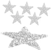 MUELODSIC 6pcs Glitter Stars Iron-on Patches: Rhinestone Adhesive Appliques for DIY Clothing Repair - Creative Decoration for Weddings & Parties