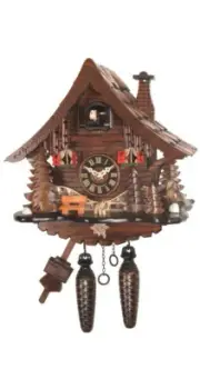 Quartz Cuckoo Clock Black forest house EN 471 Q NEW
