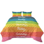 Cool Days of the Week Rainbow Flag Coverlet