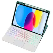 360 Rotation Bluetooth Keyboard Leather Case For Ipad 10.9 2022 With Touch Control And Backlight Green Keyboards