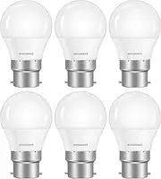 Sylvania G45 Mini Globe Frosted LED Light Bulb, Dimmable, B22, 5.6W, 470 Lumens, Warm White 2700K - 6 Pack