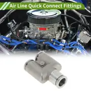 Push to Connect Air Fittings 1/2" Y Type Air Line Quick Connector Silver Tone