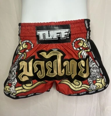 TUFF Muay Thai Shorts Retro Boxing Shorts MMA Kickboxing Workout Shorts R1