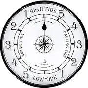 WEEGEEKS Nautical Tide Clock, Metal Aluminum High and Low Tide Wall Clock for Boat Accessories and Wall Decor (Style A)